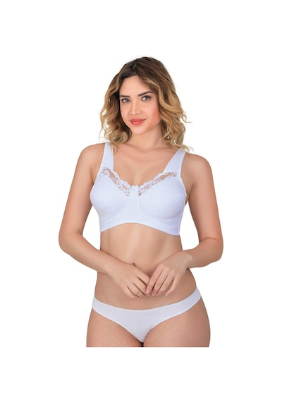 Beyaz Mı Emay 181 B Dantelli Toparlayıcı Cotton Sütyen Beyaz