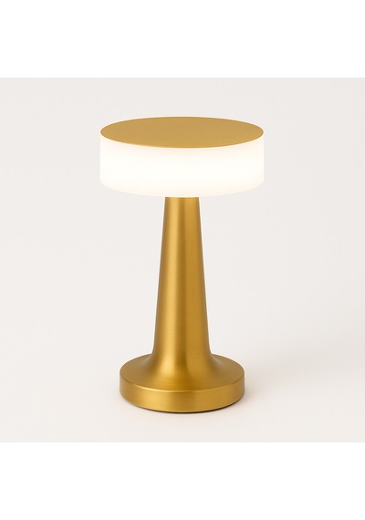 Şarjlı Gold Silindir Masa Lambası Modern Dekoratif Led Abajur