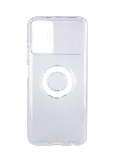 Ally Xiaomi Redmi Note 10 - 10s Kılıf Sürgülü Kamera Lens Korumalı Yüzük Standlı Silikon Kılıf- 5775 Şeffaf