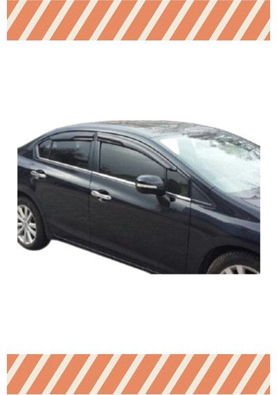 Honda Civic Sedan 2012 -2015 Modellerine Özel 4'lü Mügen Tip Cam Rüzgarlığı