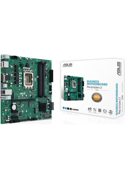 Asus Pro B760m-ct-csm Intel B760 Lga1700 Ddr5 6200 2xdp Hdmı Vga Çift M2 Usb3.2 Wifi 6e + Bt Tpm Matx Pro B760m-ct-csm Anakart
