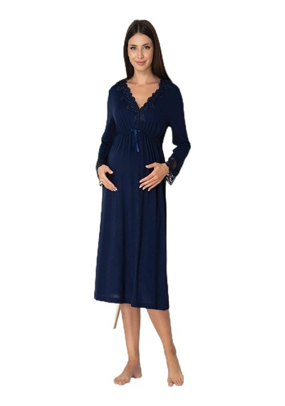 Kadın Lacivert Lohusa Hamile Gecelik, 2xl, Effortt8093-19804ıgp270664 Açık Bej - Beyaz