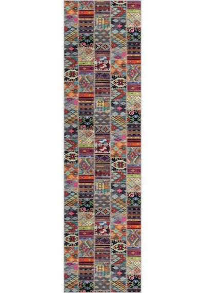 Renkli Kaymaz Patchwork Kesme Rulo Özel Ölçülü Yolluk Ar980n11 Çok Renkli