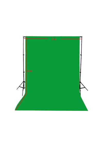 Greenbox 300 x 400 CM Yeşil Fon Perde + 280 x 300 CM Fon Standı