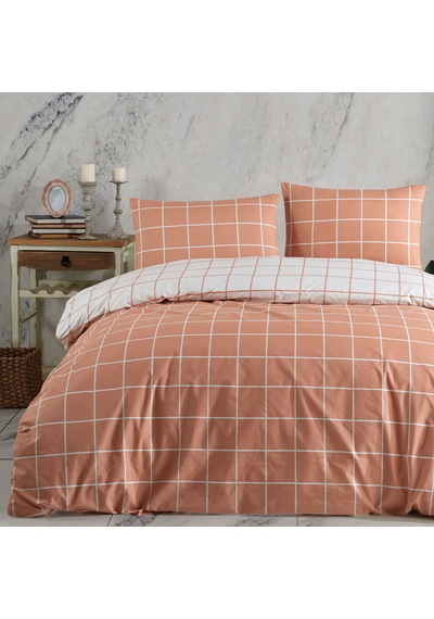 %100 Pamuklu Tek Kişilik Nevresim Takımı 160x220 2 Yastık Kılıflı Lastikli Çarşaflı 120x200+30 Somon