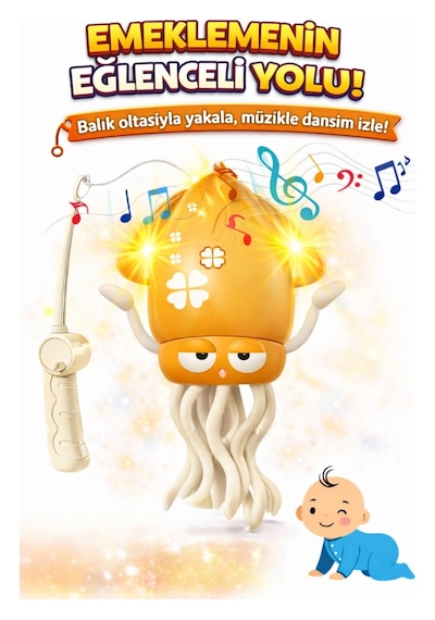 Dans Eden Şarjlı Müzikli Işıklı Ahtapot-emeklemeye Yardımcı Dansçı Kali Sarı