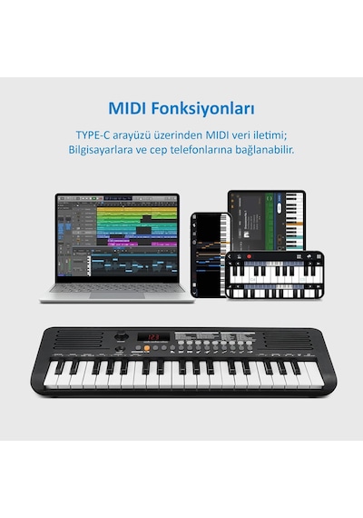 Jwin Sapphire Mk-1537 37 Tuşlu Org Adaptör Hediye -beyaz