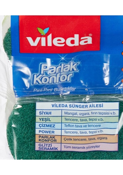 Vileda Konfor Oluklu Sünger, 2'li Paket,parlak