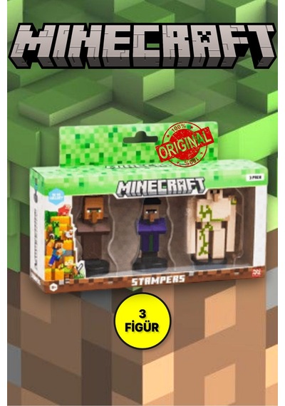 Minecraft 3d Figür Stamper 3'lü Set - Model 3