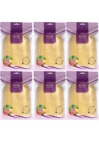 Derma Naturel Loofah Kabak Havlu Banyo Eldiveni 6 Lı Set