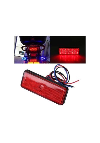 Led Işıklı Reflektör - Kırmızı motosiklet