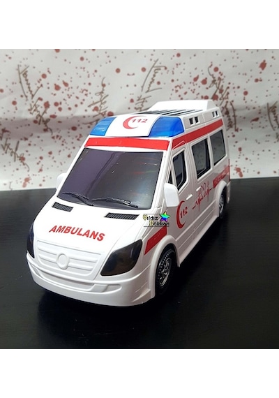 Kutulu Işıklı Sesli Ambulans Oyuncak Ambulans Araba Çarp Dön 20cm Kutulu Işıklı Sesli Ambulans Oyuncak Ambulans Araba Çarp Dön 20cm