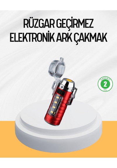 Çok Fonksiyonlu Elektrikli Çakmak El Feneri Özellikli Siyah