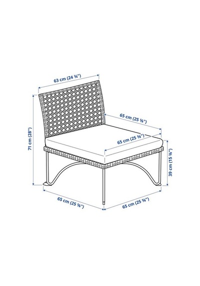 Ikea Jutholmen Tekli Bahçe Koltuğu, Koyu Gri, Oturma Minderi