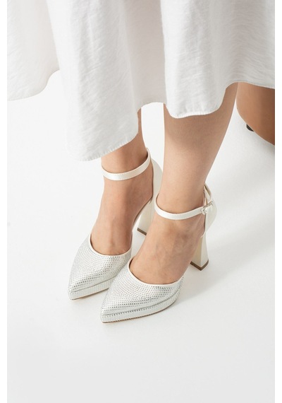 Dabab Shoes Serenya Kadın Sivri Burun 11 Cm Platform Topuklu Taşlı Bilekten Bantlı Abiye Ayakkabı Ekru Dabab Shoes Serenya Kadın Sivri Burun 11 Cm Platform Topuklu Taşlı Bilekten Bantlı Abiye Ayakkabı Ekru