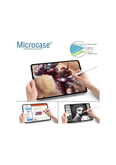Microcase Apple İpad Air 11 2024 Tablet Paper Like Pencil Destekli Kağıt Hissi Veren Mat Ekran Koruyucu - Al3289