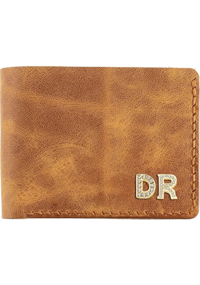 Twingold İsme Özel Yatay Klasik Cüzdan - %100 Rainbow Deri - A010001 - Camel Camel