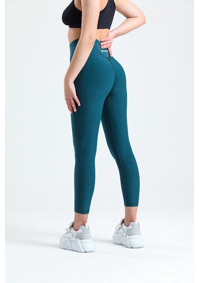 Gymhams Yeşil Kalçası Büzgülü Ve Ekstra Push Up Yüksek Bel Tayt Yeşil