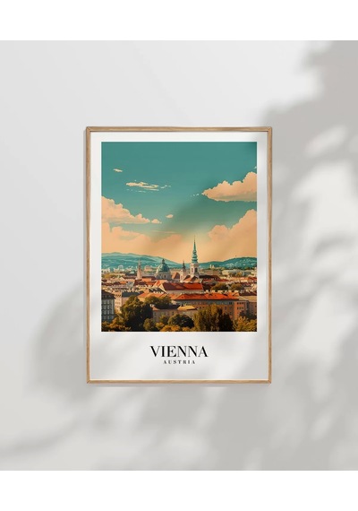 Çerçevesiz Poster Viyana Şehir Manzarası