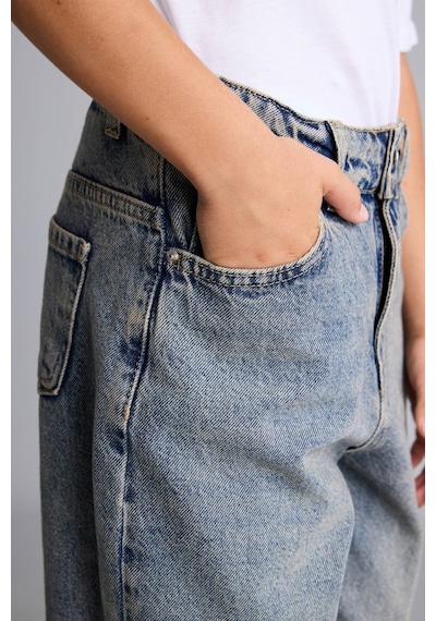 Defacto Barrel Fit Standart Paça Yıkamalı Jean Pantolon Erkek Çocuk I8545a826wnnm28 Mavi-nm28