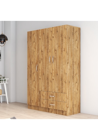 tanmob 3 Kapılı Iki Çekmeceli Geniş Gardrop Çam - Grd0502 tanmob 3 Kapılı Iki Çekmeceli Geniş Gardrop Çam - Grd0502