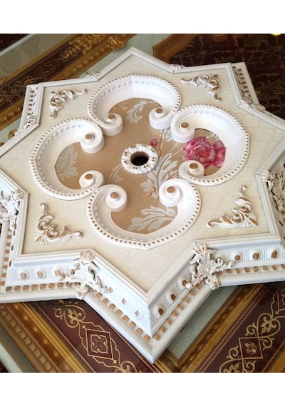 Decogold 90 Cm Yıldız Beyaz Altın Saray Tavan