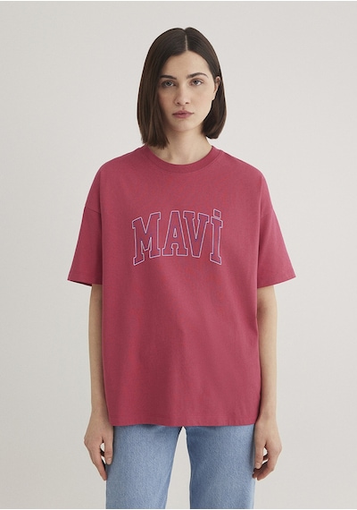 Mavi - Mavi Logo Baskılı Pembe Tişört 1611193-70931 Pembe
