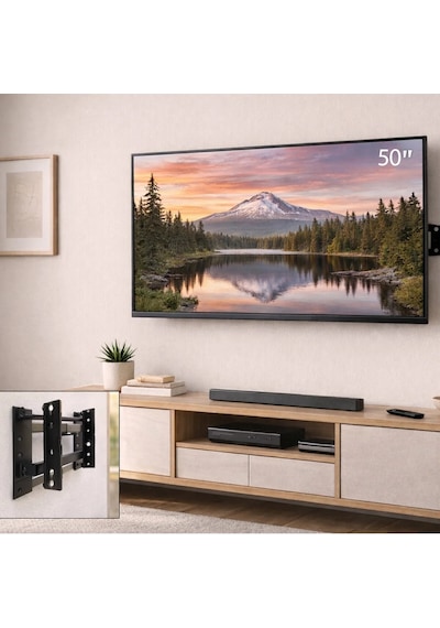 Ers 50 İnç Ve 27 İnç - 50 İnç Sabit Tv Askı Aparatı - Lcd Led Tv Uyumlu - 56-127 Cm