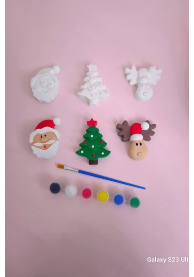 Eğitici Etkinlik Yılbaşı-noel-christmas 3'lü Set 2 Boyutlu 8 Cm 3 Adet Obje