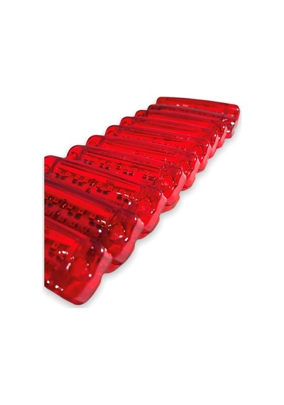Ahmet Otomotiv 10 Adet Çift Sıra Parmak Led Kırmızı Renk 10cm 16 Led