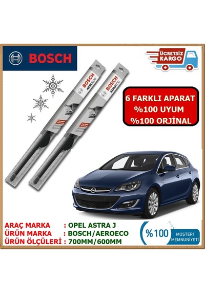 Opel Astra J Ön Silecek Takımı Bosch  Aeroeco