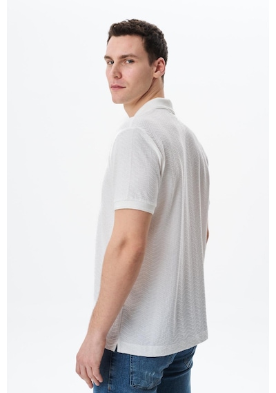 AR-MA Arma Erkek Basic Regular Fit Jakarlı Süprem Polo Yaka Tişört Y29374356402 Beyaz