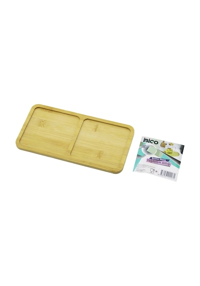 Dikdörtgen 2 Bölmeli Ahşap Bambu Yağdanlık Altlık Mini Tepsi 12 X 23.4 X 0.8cm Çok Renkli