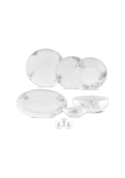 Jumbo Misty Flora 29 Parça 6 Kişilik Yemek Takımı Beyaz