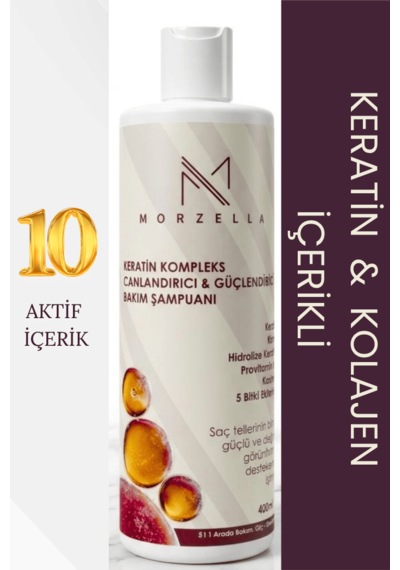 Keratin Ve Kolajen İçerikli Dolgunlaştırıcı Canlandırıcı Şampuan 400 Ml Tüm Saç Tipleri