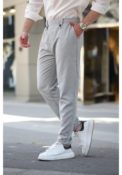 Madmext Gri Regular Fit Erkek Pantolon E6574