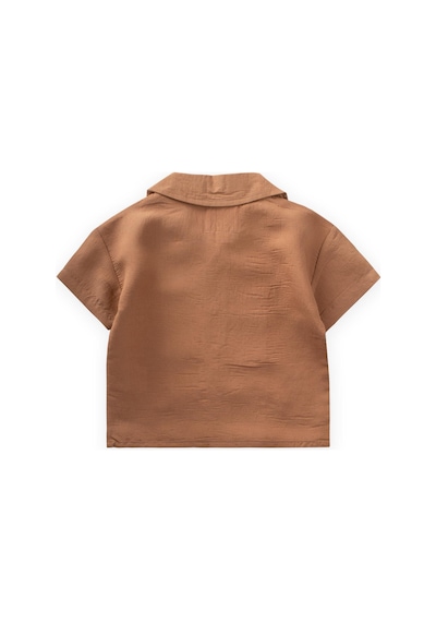 Cigit Hawai Çizgili Modal Gömlek 1-8 Yaş Camel Camel