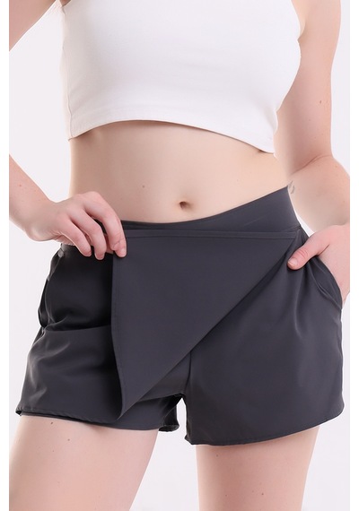 Winmoda34 Kadın Şortlu Etek İçten Çamaşırlı Çift Cepli Spor&deniz Beach Shorts Antrasit Winmoda34 Kadın Şortlu Etek İçten Çamaşırlı Çift Cepli Spor&deniz Beach Shorts Antrasit