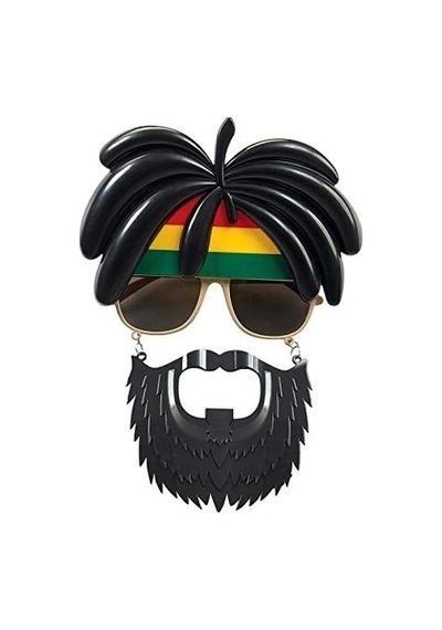 Rasta Peruklu Rasta Sakallı Bob Marley Bıyıklı Parti Gözlüğü 27x18 Cm 1