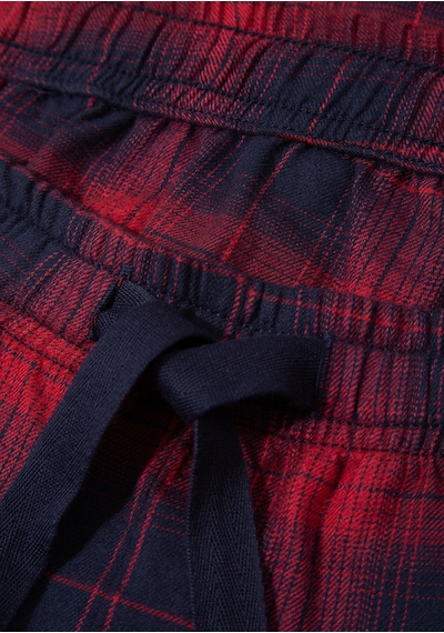 Mavi - Yılbaşı Temalı Ekose Pantolon 0010570-84538 Kırmızı