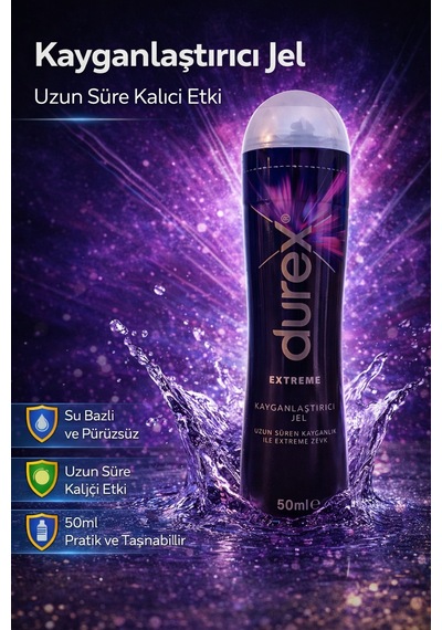Kayganlaştırıcı Jel Extreme 50 Ml Uzun Süreli Etkili Su Bazlı Pürüzsüz Kayganlık Jeli
