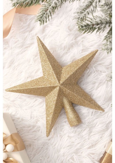 Karaca New Year Yılbaşı Yıldız Ağaç Başlığı Gold 20 cm