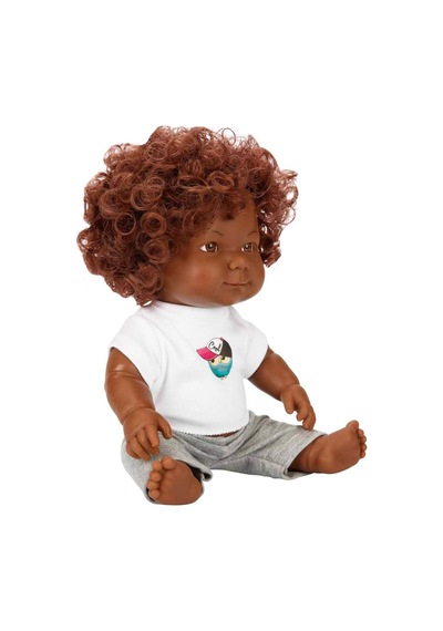 Minik Göbek Ve Kıvırcık Saçlarıyla 35cm. Dada Bebek