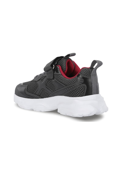 Slazenger Fast Track I Unisex Çocuk Cırt Cırtlı Koyu Gri / Kırmızı Günlük Spor Ayakkabısı