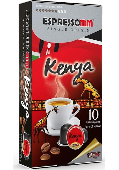 Espressomm® Single Origin Kenya Alüminyum Kapsül Kahve 10 Adet