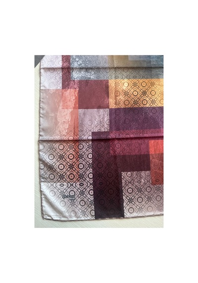 Trend Dijital Baskı Batik Dikdörtgen Desenli Royan Eşarp Desen 4 Renk 8 Çok Renkli