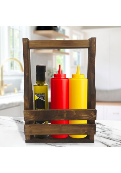 Bk Gift Doğal Masif Ahşap Sosluk Standı