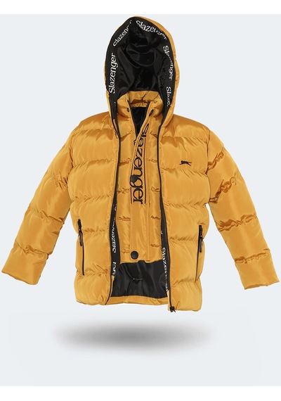 Slazenger NEONS Çocuk Kapüşonlu Şişme Sarı Mont & Kaban