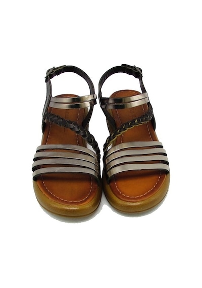 Castle Black Cb10014 Siyah Kadın Örgülü Şeritli Bilekten Kemerli Sandalet Siyah