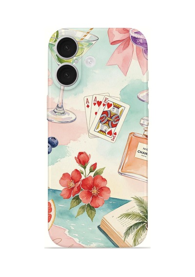 Apple iPhone Uyumlu 17 Vorian İnce Kamera Korumalı Mika Kılıf Mediterranean Holiday Collage Mediterranean Holiday Collage Mika